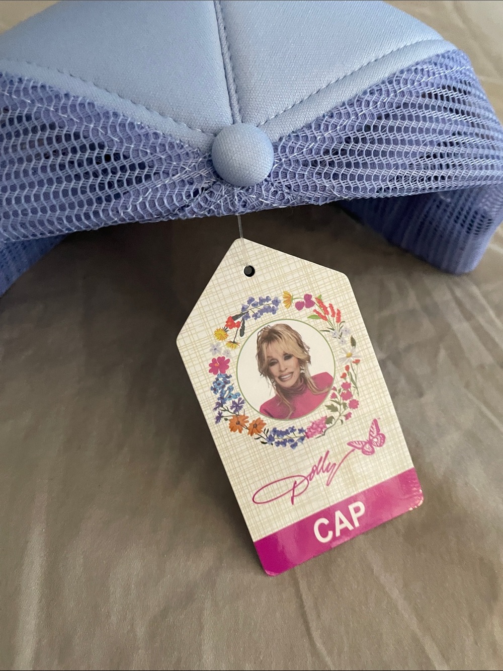 Dolly Parton purple & Blue Trucker Cap with Turquoise Butterfly NWT - Picture 2 of 4